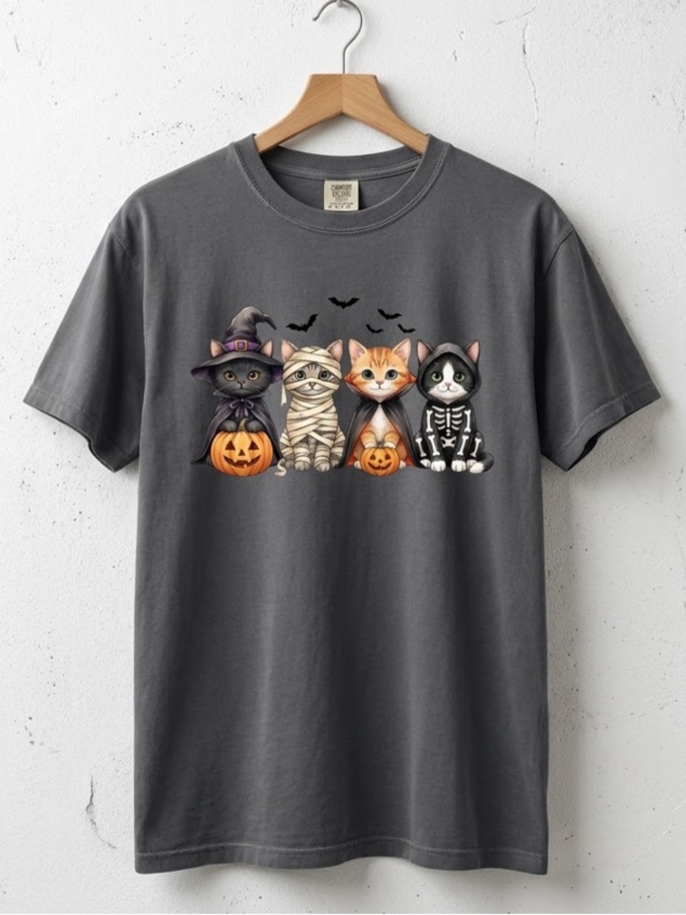 Halloween Cat Shirt Spooky Cats Pumpkin Graphic Tee